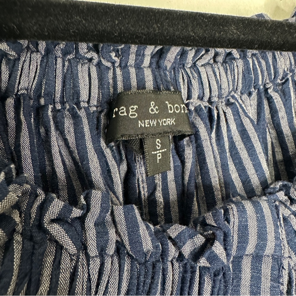 RAG & BONE Mimi Stripe Linen Blend Blouse Sz S - Picture 9 of 11